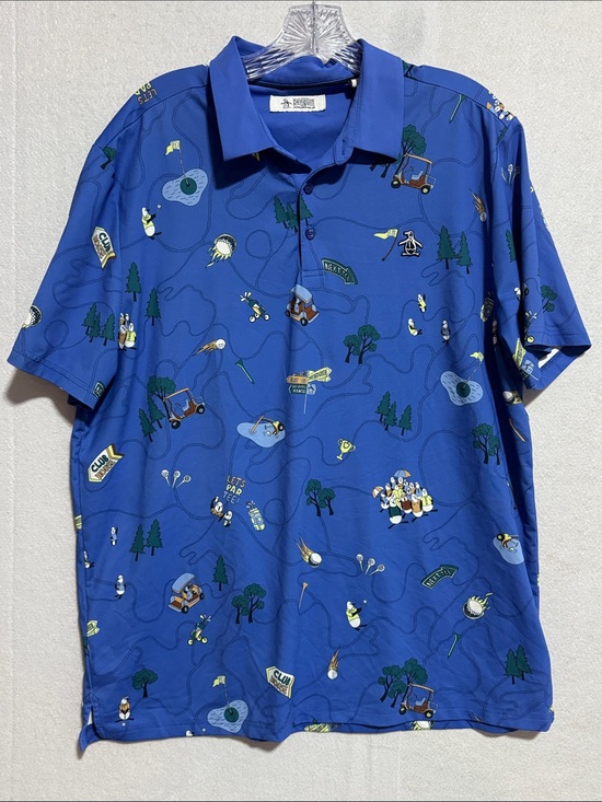 Penguin By Munsingwear Other - Penguin Blue Golf-Print Short Sleeve Polo Shirt